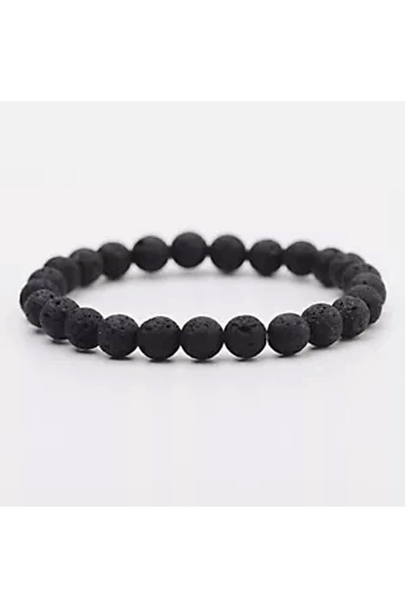 Men Women Natural Gemstone Tiger Eyes Beads Lava Rock Stone Lion Crown Bracelet-5#