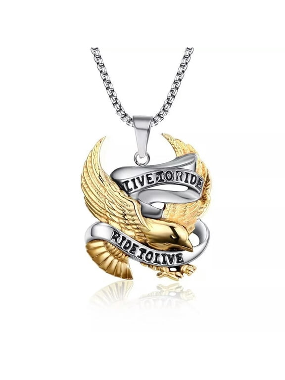 Men's Amulet Stainless Steel Eagle Pendant Necklace Lucky Jewelry