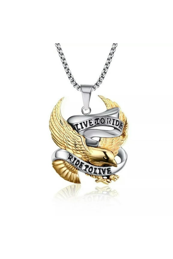 Men's Amulet Stainless Steel Eagle Pendant Necklace Lucky Jewelry
