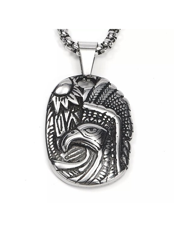 Men's Amulet Stainless Steel Lucky Eagle Necklace Jewelry Chain Gift Wholesale