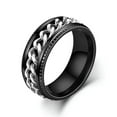 thumbnail image 1 of HOOUN Men's Black Cuban Link Spinning Band Ring Stainless Steel Jewelry Gift For Him-9, 1 of 3