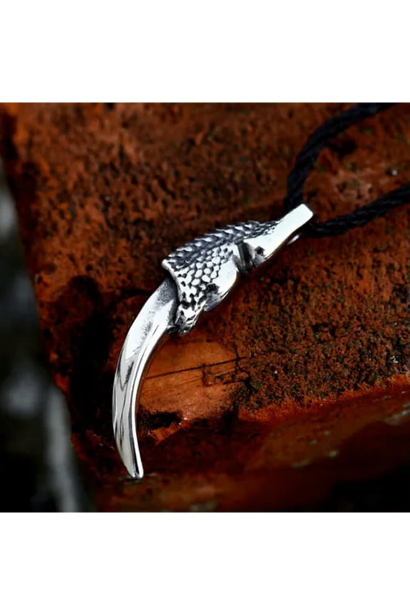 Men's Domineering Big Dragon Claw Pendant Stainless Steel Eagle Claw Necklace-Curved Claw