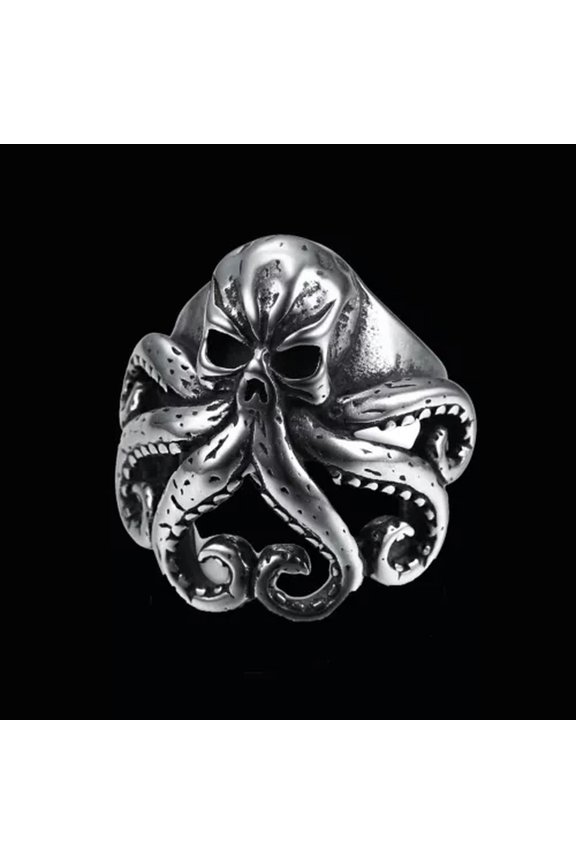 Men's Powerful Octopus Ring Stainless Steel Vintage Tentacle Rings Punk Biker-9
