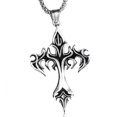 thumbnail image 1 of HOOUN Men's Punk Gothic Silver Skull / Cross / Eye of Horus Pendant Biker Necklace 24"-Style 2-Gothic Cross, 1 of 2