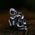 thumbnail image 1 of HOOUN Men's Punk Snake Skull / Dragon / Fallen Angel Pendant Necklace Stainless Steel-Style 1: Snake Skull, 1 of 2