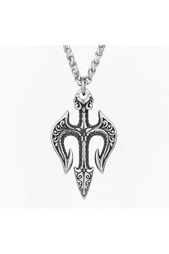 Men's Stainless-Steel Amulet Trident Pendant Necklace Success Luck Jewelry Gift