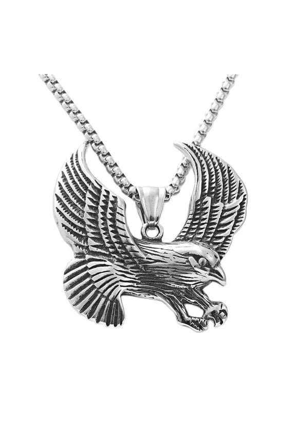 Men's Stainless-Steel Brave Eagle Necklace Pendant Lucky Jewelry Wholesale Gift