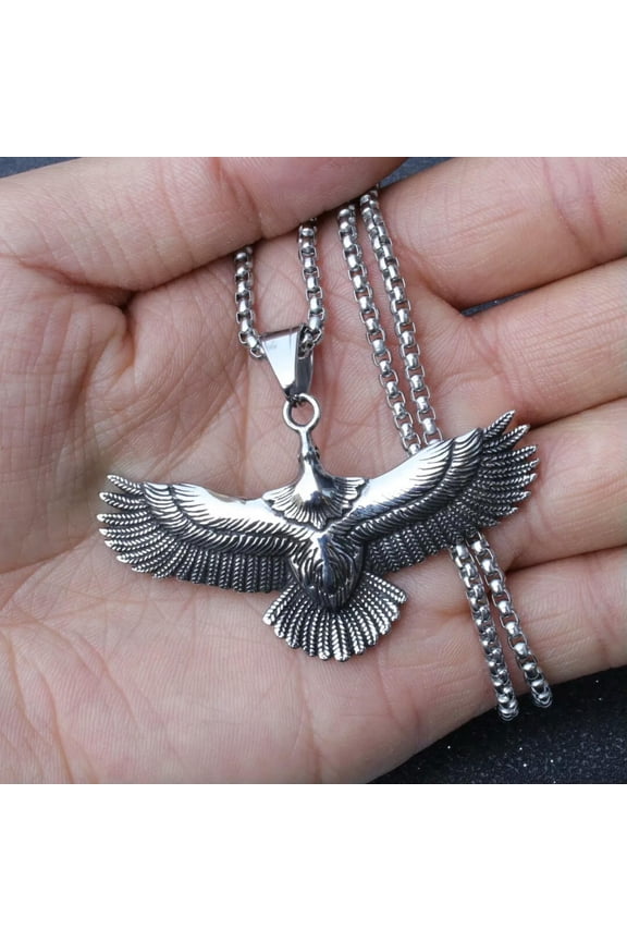 Men's Stainless Steel Eagle hip-hop Pendant Necklace Fashion Chain