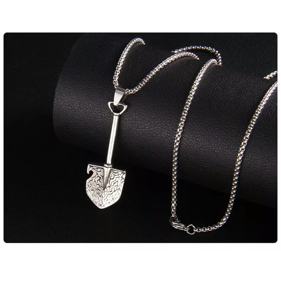HOOUN Men's Stainless Steel Shovel Necklace Pendant Fashion Jewelry with Chain