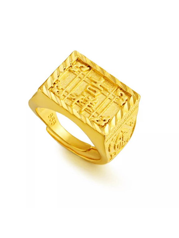Men's auspicious 22K 23K 24K Thai Baht Yellow Gold Plated Ring