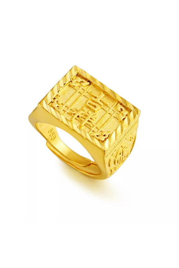 Men's auspicious 22K 23K 24K Thai Baht Yellow Gold Plated Ring