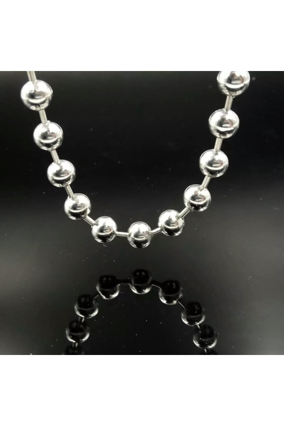 Men's stainless steel Huge 8mm ball Bead chain Necklace 24 inch Shiny Jewelry