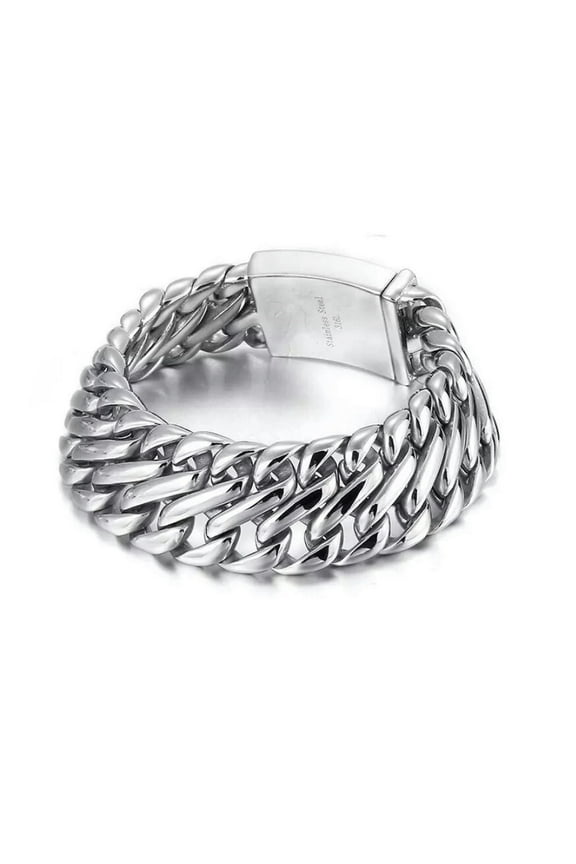 Mens Bracelet Keel Titanium Steel High Polished Link Chain Bracelet Casting 9''