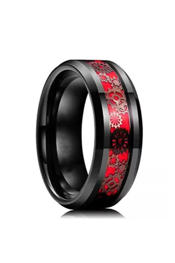 Mens Gang Rings Mens Stainless Steel Titanium Gold Silver Black Ring Size 6-13-red-7