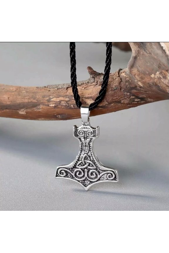 Mens Jewelry Slavic Statement Viking Thor's Hammer Antique Pendant Necklace