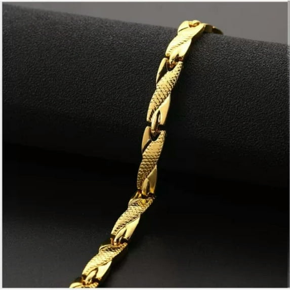 HOOUN Mens Magnetic Health Bracelet Bangle Arthritis Cooper Pain Relief Ladies Gift-Gold