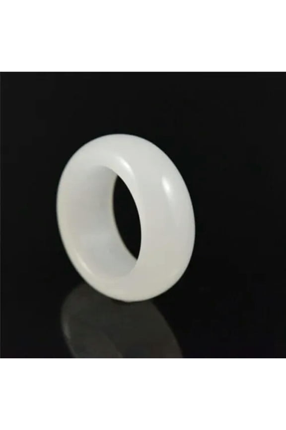 Mens Natural White Jadeite Jade Stone Band Ring For Men Size 7 8 9 10 11 12-7