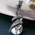 thumbnail image 1 of HOOUN Mens Punk Rock Silver Snake Guitar Pendant Necklace Biker Jewelry Box Chain 24", 1 of 6