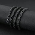 thumbnail image 1 of HOOUN Mens Vintage Black Stainless Steel King Chain Byzantine Chain Necklace 5mm 28'', 1 of 8