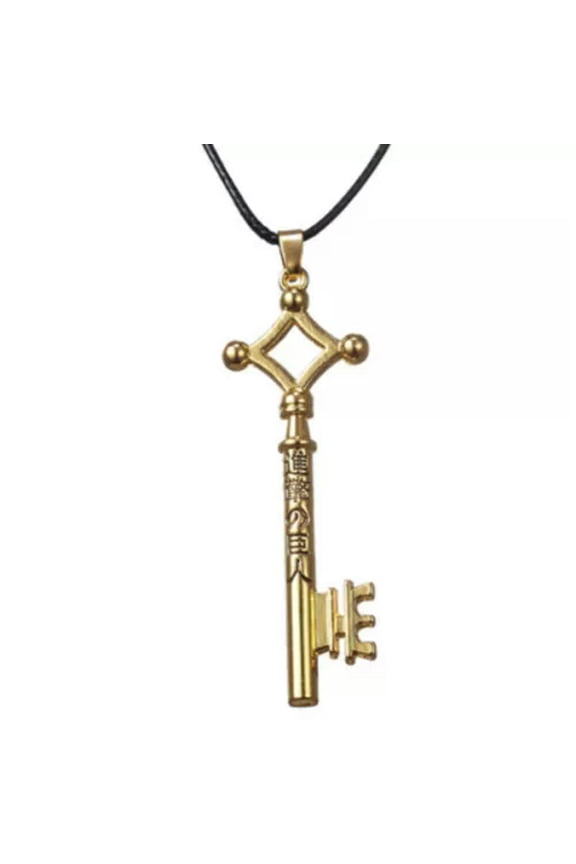 Mens Women Chain Necklace Giant Key Stainless Steel Pendant Custom Gift-Gold