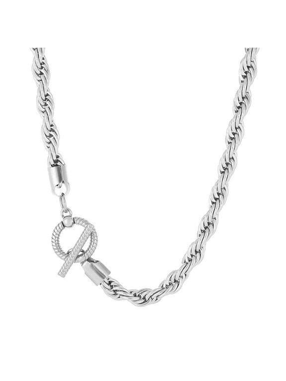 Mens Women Collar Stainless Steel Huge Twist Rope Chain Necklace 8mm 22'' Silver