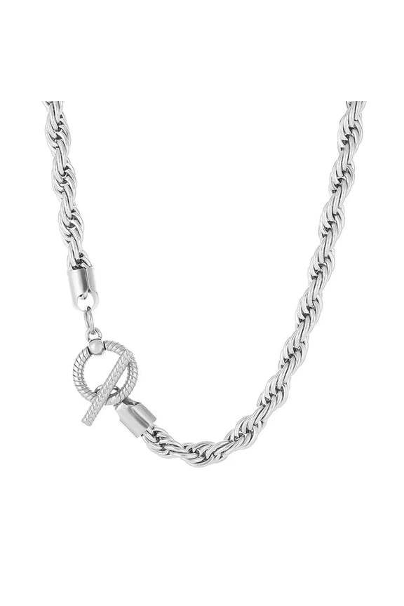 Mens Women Collar Stainless Steel Huge Twist Rope Chain Necklace 8mm 22'' Silver