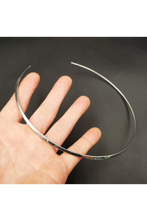 Mens Women's Necklace Choker Silver Stainless Steel Collar Necklace 3mm wide