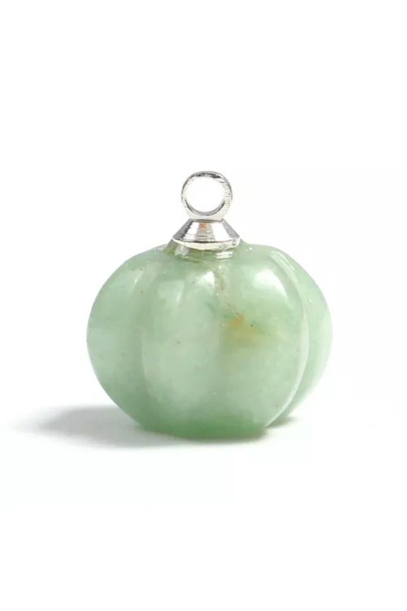 Mini Crystal Pumpkin Pendant Natural Chakra Stone Carving Necklace Reiki Jewelry-Aventurine-Only 1PC