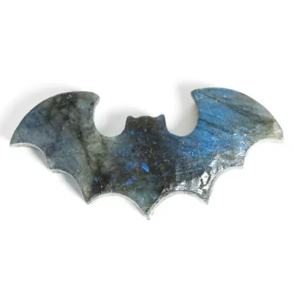 HOOUN Mini Natural Labradorite Hand Carved Crystal Stone Animal Skull Reiki Healing-#11 Bat (6.6*3*1cm)-1PC (Random Pick)
