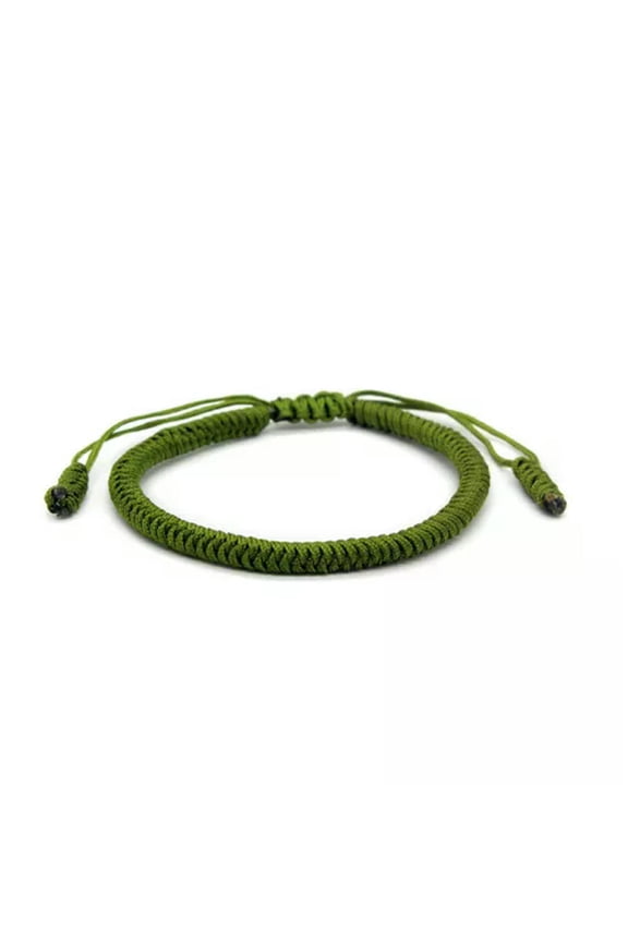 Minimalist Handmade Snake Knot Craft Braided Rope Bracelet For Men Women-Army Green
