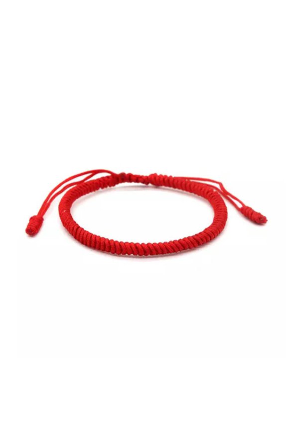 Minimalist Handmade Snake Knot Craft Braided Rope Bracelet For Men Women-Red