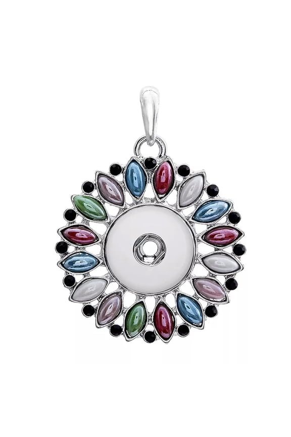 Mixed Crystal Alloy Drill Snap Pendant Fit 18mm Snap Chunk Button A101