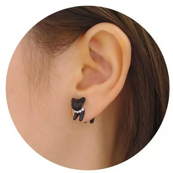 HOOUN Mode Chat Mignon Femme Animal Clou Boucles D'Oreilles Piercing Fille Bijoux