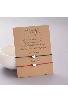 Morse Code Design Kraft Paper Card Lucky Love Couple Set Braided Rope Bracelet -10