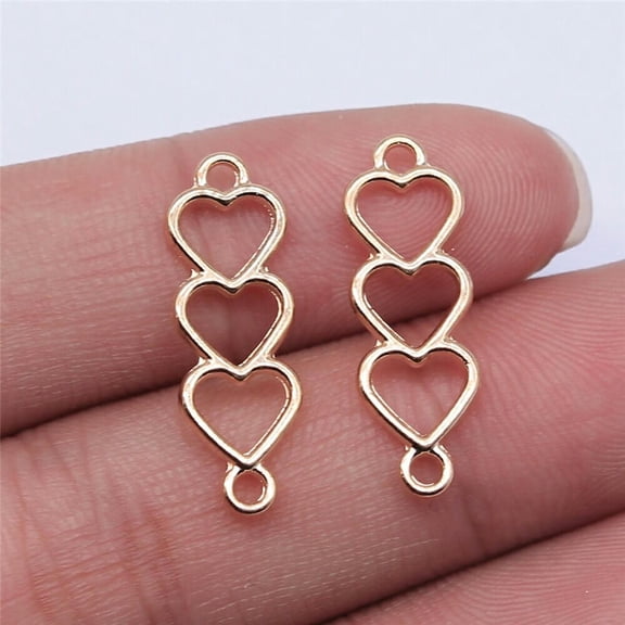 HOOUN Multicolor 300Pcs Tibet Silver Heart Connectors 24x8MM Diy Jewelry Making B15433-KC GOLD