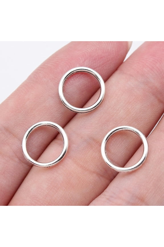 Multicolor 400 Pcs Tibet Silver Round Rings 12X12MM Diy Crafts D17078-Tibet Silver-400 PCS