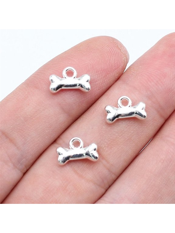 Multicolor 600 Pcs Tibet Silver Bone Charms Pendants 10X7MM B15986 Diy-Bright silver-600 PCS