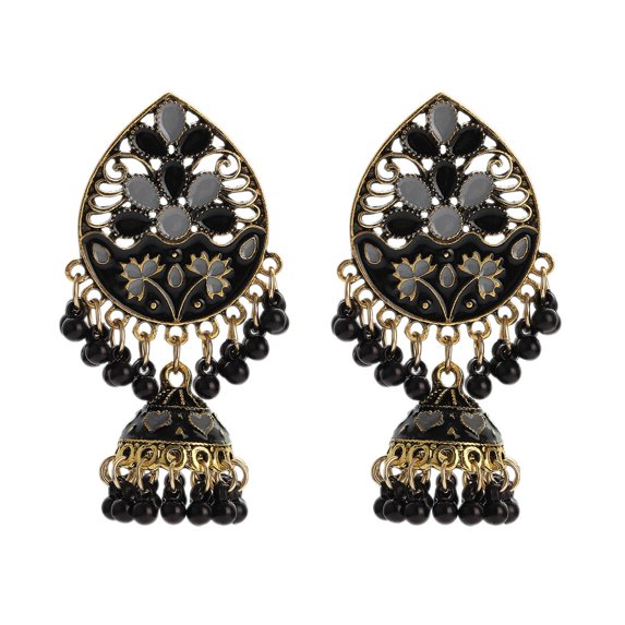 HOOUN Muticolor Water Drop Earrings Turkey Bijoux Vintage Bohe Flower Tassel Earrings-1#