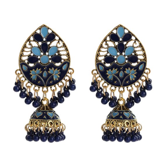 HOOUN Muticolor Water Drop Earrings Turkey Bijoux Vintage Bohe Flower Tassel Earrings-3#