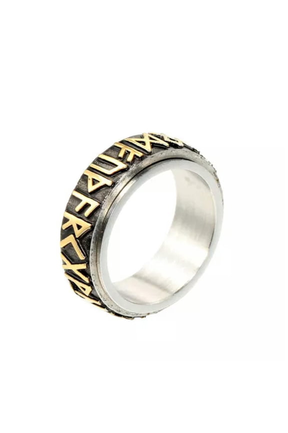 Mystic Viking Runes Vintage Ring Stainless Steel Men Women Retro Wedding Ring-10