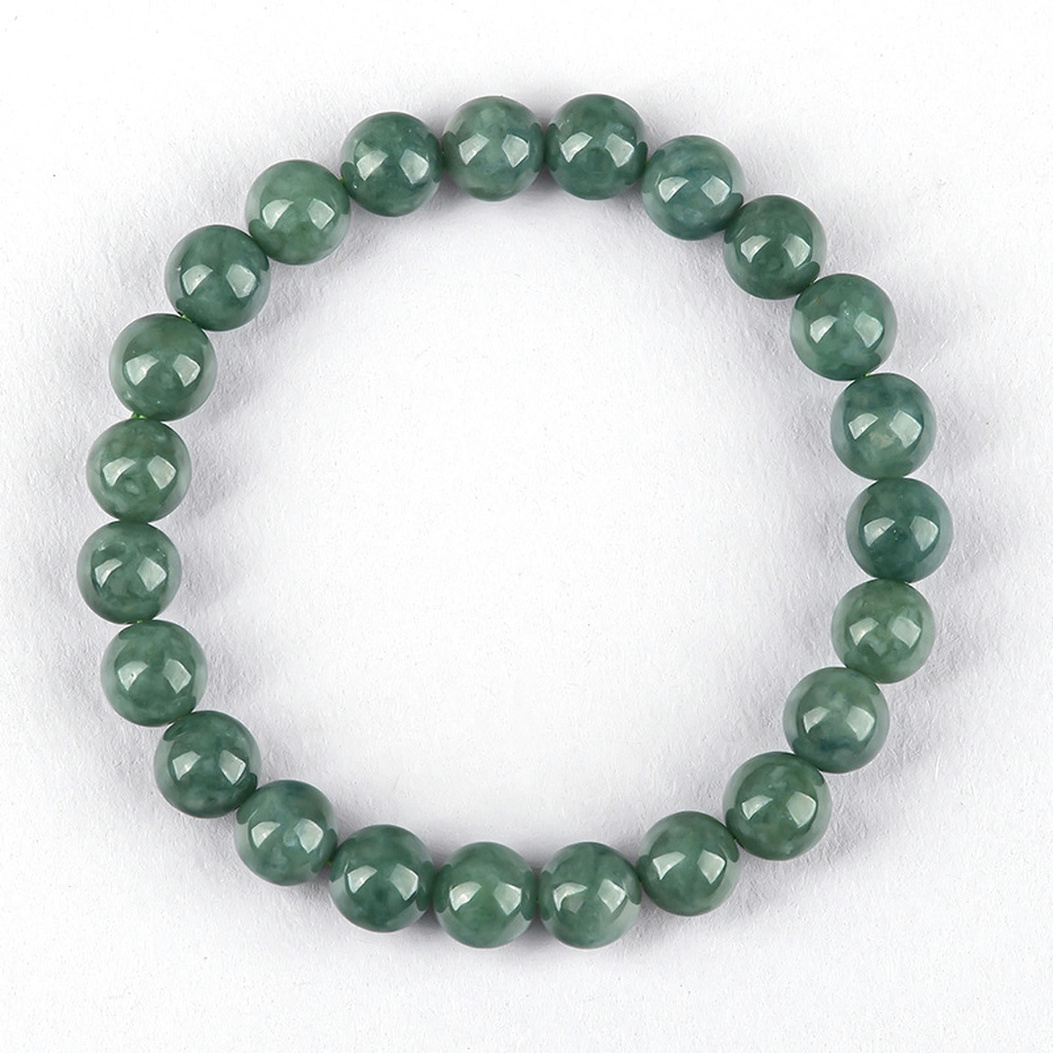 HOOUN Natural A-Grade Jade Ball Hand Chain Jade Handmade Men's and Women's Bracelets-8mm (23 beads)