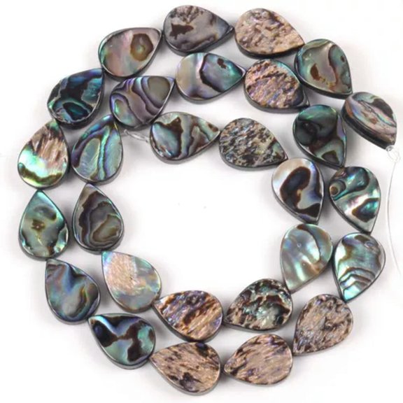 HOOUN Natural Abalone Shell Star Square Heart Round Loose Beads For Jewelry Making DIY-5pcs drop shape