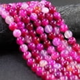 thumbnail image 1 of HOOUN Natural Agate Gemstone Round Beads 15.5'' 6mm 8mm 10mm 12mm Pink with Stripe-8 mm, 1 of 3