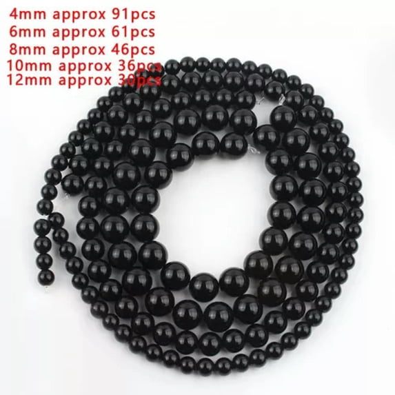 HOOUN Natural Black Onyx Round Faceted Irregular Rondelle Beads for Jewelry Making DIY-type2-6mm