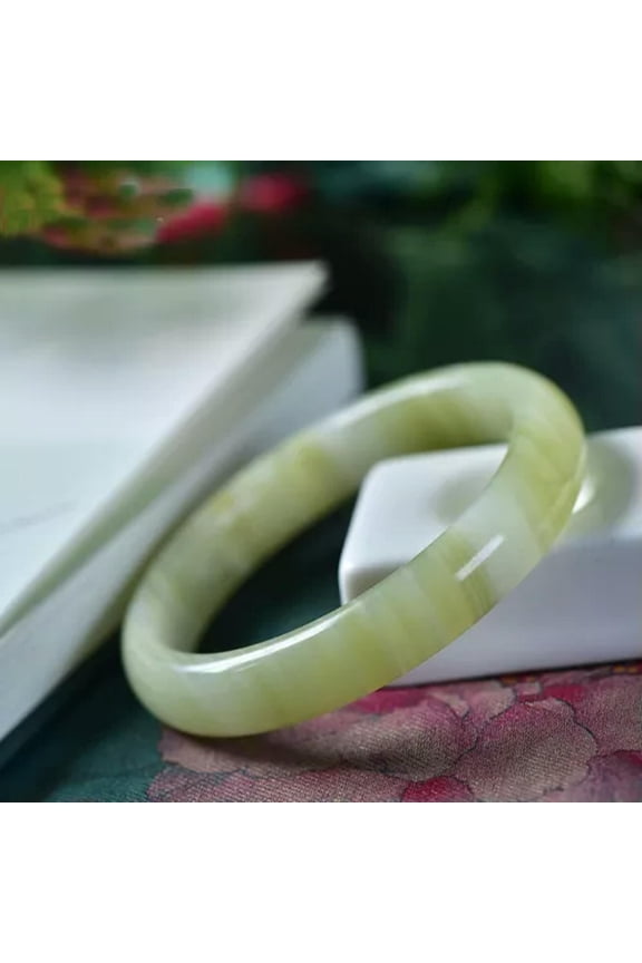 Natural Calcite Jade Bangle Grade A Bracelet Nephrite Jade for Women-inner diameter 58mm