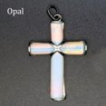 thumbnail image 1 of HOOUN Natural Chakra Crystal Cross Pendant Gems Stone Amulet Energy Reiki Healing Gift-Opal, 1 of 5