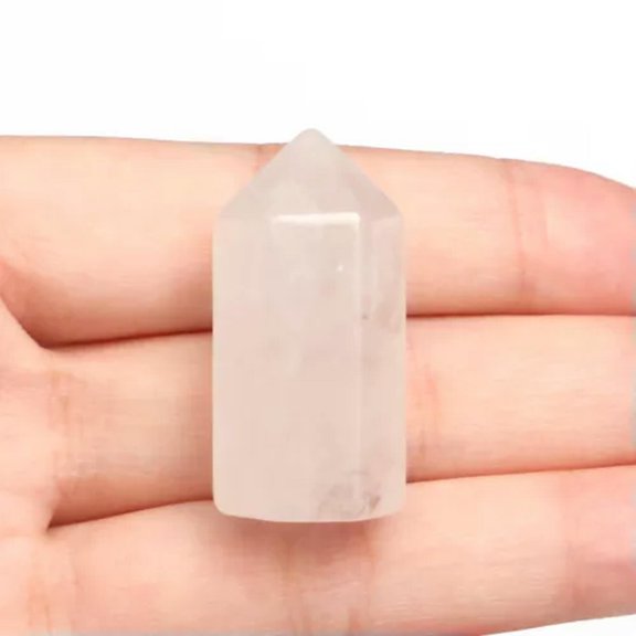 HOOUN Natural Chakra Crystal Single Pointed Quartz Hexagonal Column Tower Obelisk Wand-1PC (Send Random)-Clear Quartz