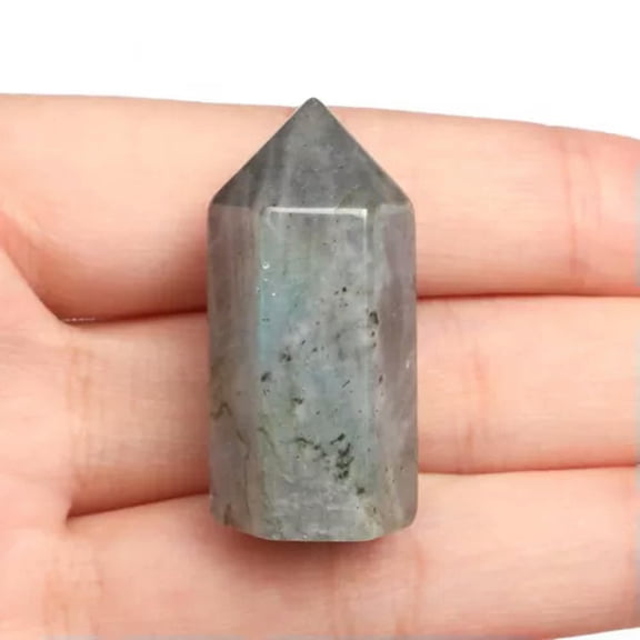 HOOUN Natural Chakra Crystal Single Pointed Quartz Hexagonal Column Tower Obelisk Wand-1PC (Send Random)-Labradorite