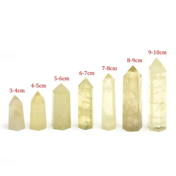 HOOUN Natural Citrine Tower Quartz Crystal Obelisk Wand Point Rock Reiki Healing Stone-3-4cm-1PC (Random Pick)