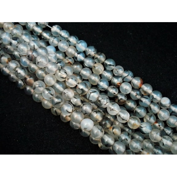 HOOUN Natural Fire Agate 6mm Round Beads 38cm Strand DIY Jewelry